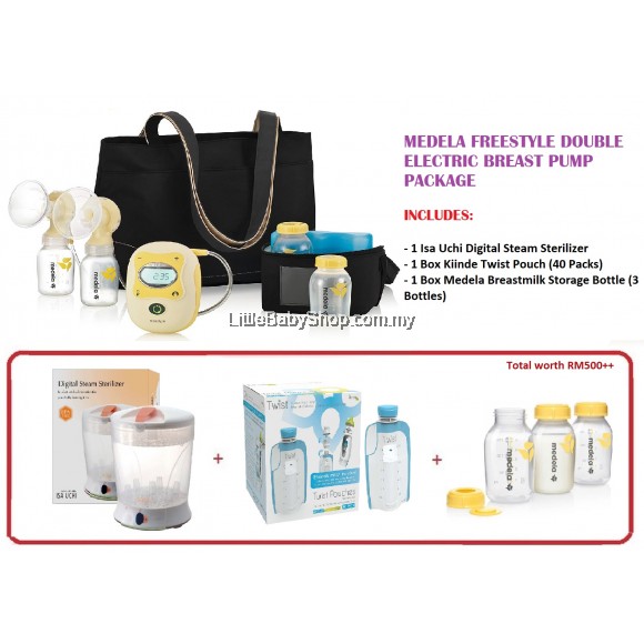 Medela Freestyle Breastpump Package with Digital Steam Sterilizer l