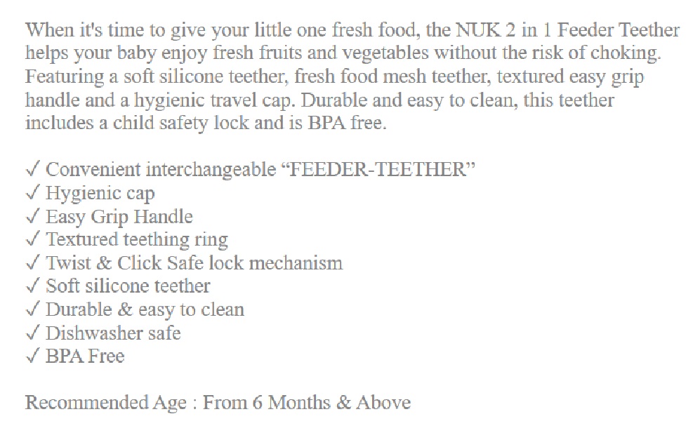 nuk feeder teether