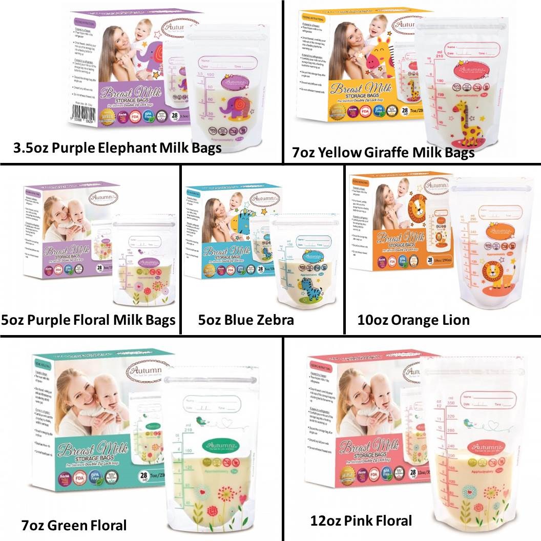 AUTUMNZ Breast Milk Storage Bags Presterilised Double ZipLock Bags